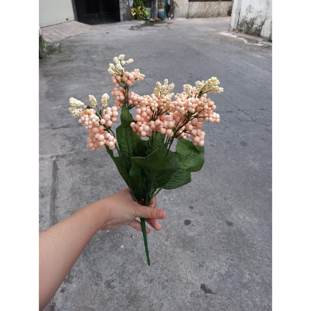 1 Bụi kim ngân lượng giả 7 nhánh - Hoa giả - Hương Flower