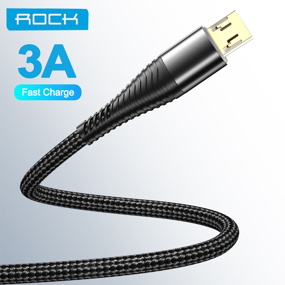 Cáp sạc ROCK 3A Micro USB Lightning Type-C hỗ trợ truyền dữ liệu sạc nhanh