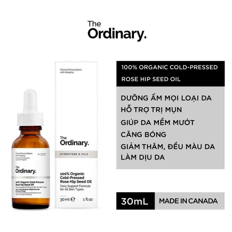 Tinh dầu nụ tầm xuân The Ordinary 100% organic cold - pressed rose hip seed oil 30ml