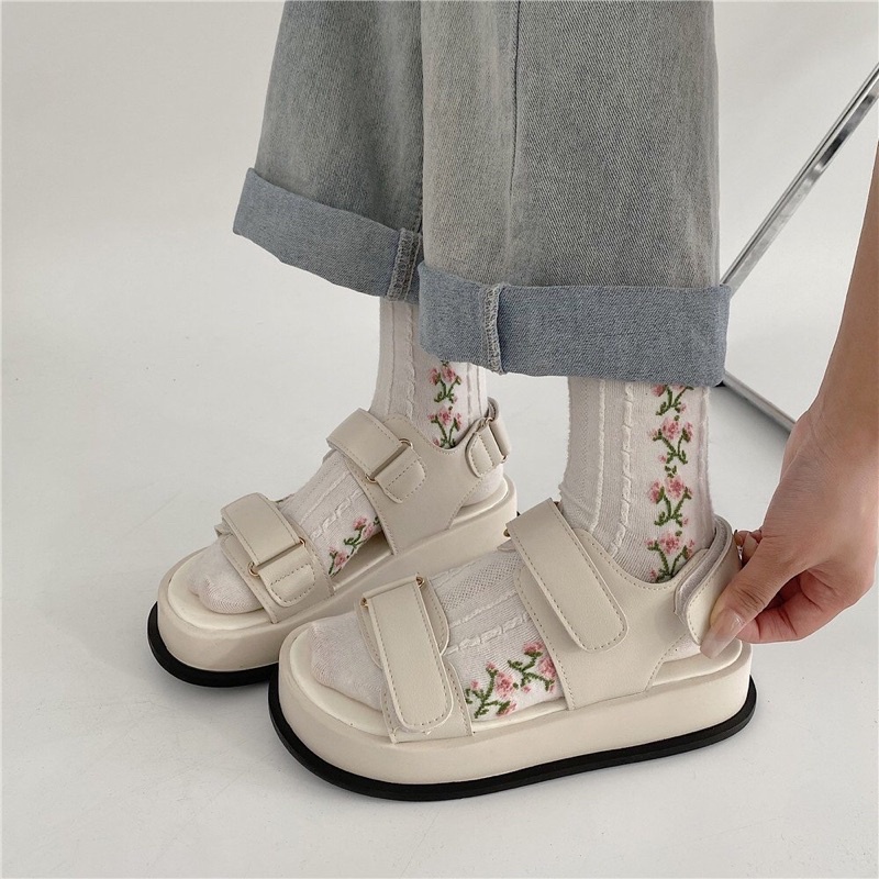 Dép Sandal Ulzzang LOẠI 1 - Giày đi học nữ hai quai bảng vừa chuẩn hàng quảng châu- Q22