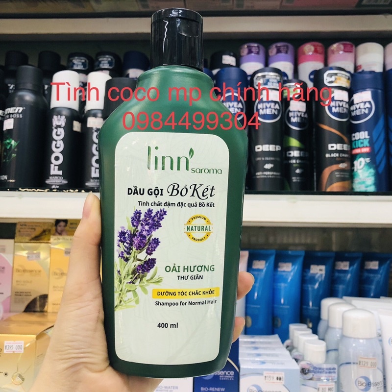 Dầu gội Bồ kết saroma linn 400ml,hương lavender thư giãn, dưỡng mềm mượt, giảm ngứa, ngăn dụng tóc chắc khoẻ