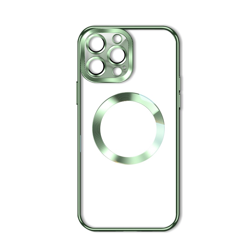 Ốp Điện Thoại Kính Cường Lực Viền TPU Mềm Trong Suốt Từ Tính Bảo Vệ Camera Cho 13 12 Pro Max 11 Pro Max