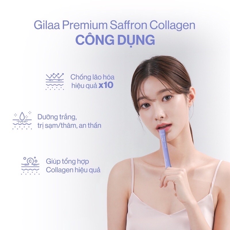 [TẶNG 05 GÓI] Bột Uống Collagen Cao Cấp Kết Hợp Saffron - Gilaa Premium Safron Collagen (1 Hộp 60 gói)