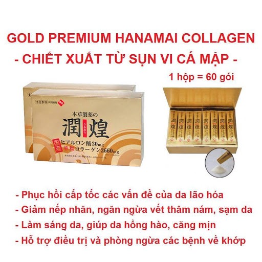 Collagen Sụn Vi Cá Mập Gold Premium Hanamai Nhật Bản 60 gói Anvishop