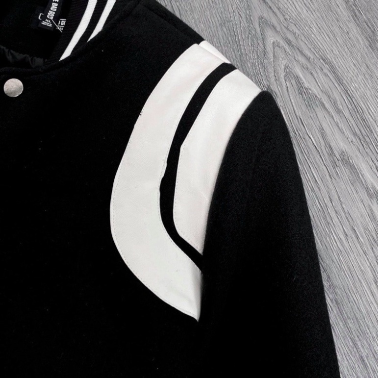 Áo Bomber💙FREESHIP💙 Áo Khoác Tay Viền Da Trắng  Phối Đồ Đẹp Hot 2021