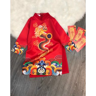 Áo dài Rồng bay chân 7 màu cho bé trai diện lễ tết 2-9 tuổi