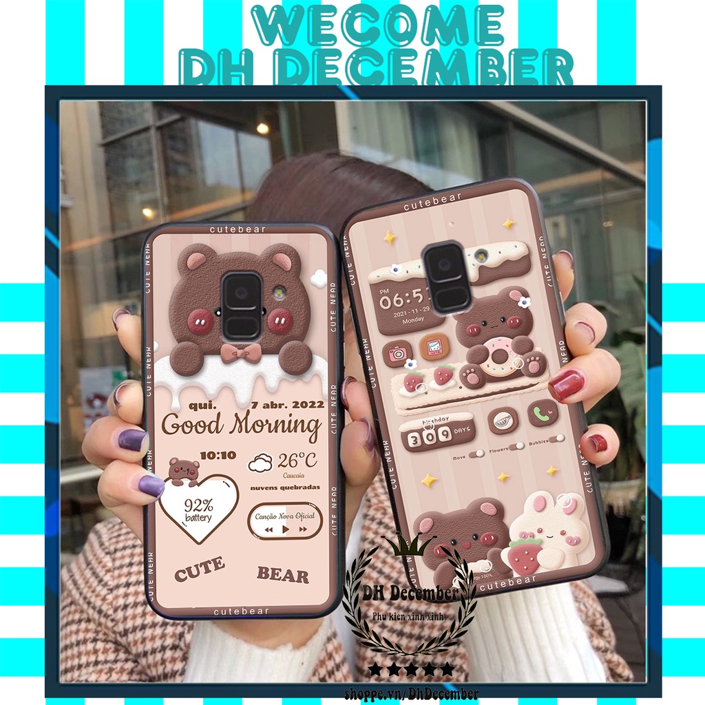 Ốp lưng Samsung A5 2018 / A6 2018 / A8 2018 in hình 3D GẤU HỒNG-GẤU BE3R -XINH XẺO CỰC ĐẸP