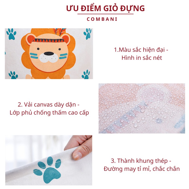 Sọt Đựng Đồ, Giỏ Vải Đựng Quần Áo, Đựng Đồ Chơi Chống Thấm Nước Cao Cấp Akii Home TD06