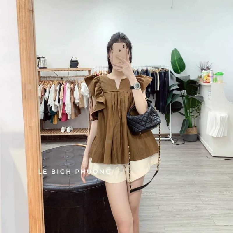 Áo len bầu xinh - áo bầu công sở mẫu thiết kế mới cổ V siêu mềm, mát