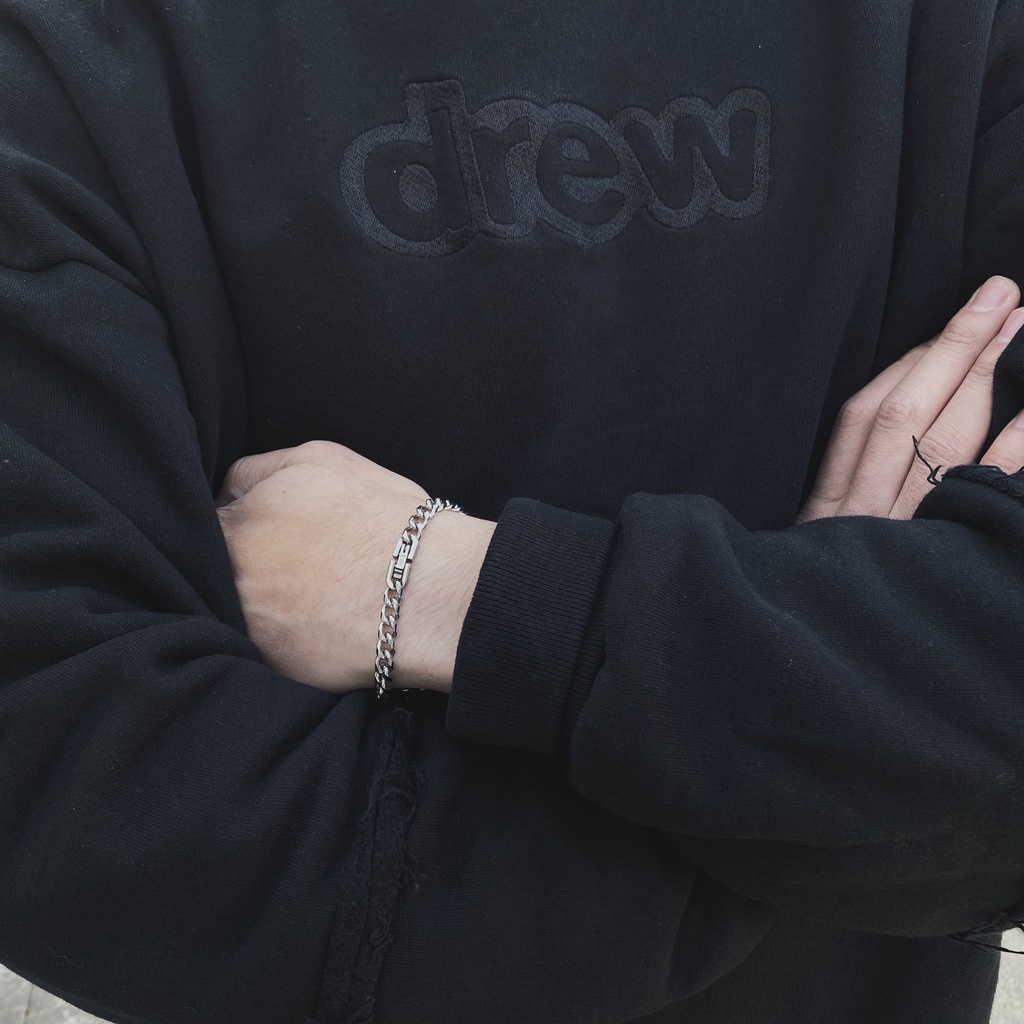 Vòng tay thép titan thiết kế đơn giản phong cách hip hop cá tính tùy chọn kích thước