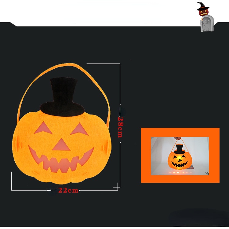 Lồng Đèn Hình Bí Ngô Halloween Phát Quang Độc Đáo