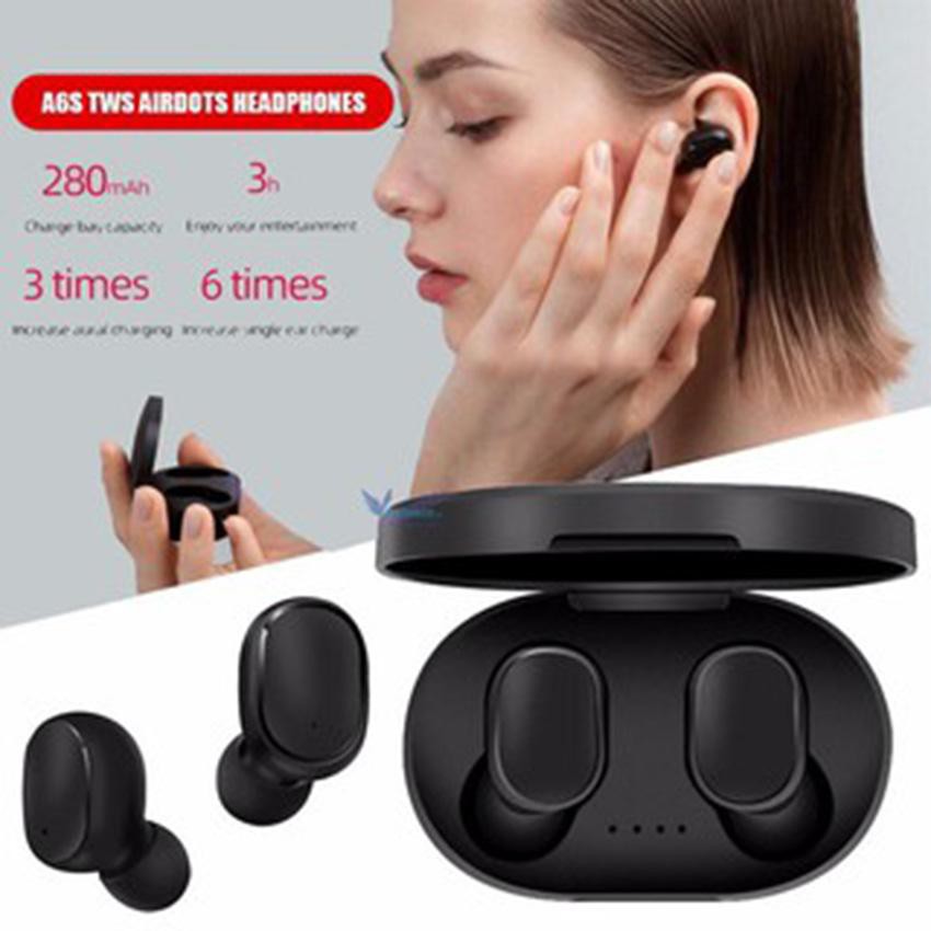 [MỚI 2020]-Tai Nghe bluetooth True Wireless-A6S TWS VEGA PRO công nghệ Siêu trầm Chống ồn-Chống nước-Có Micro