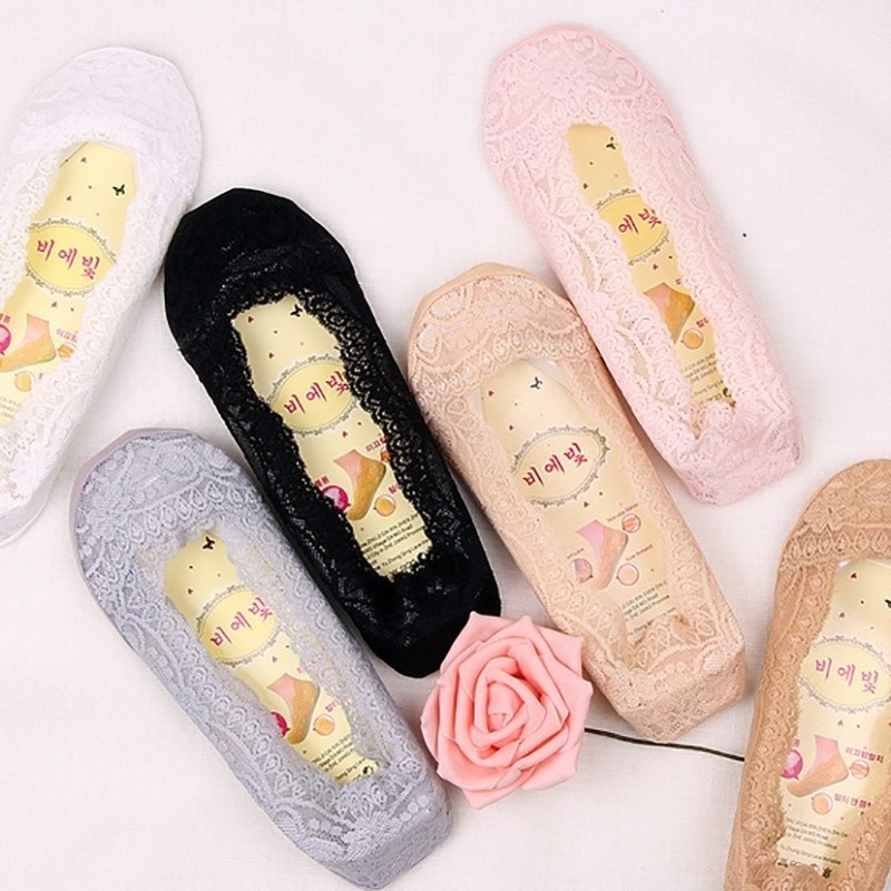 Mới Đôi Vớ Ren Hoa Xuyên Thấu Chống Trượt Thời Trang Cho Nữ