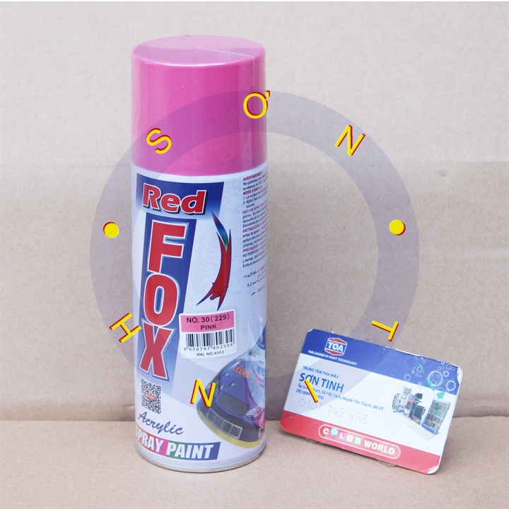 Sơn xịt RED FOX Thái Lan màu hồng Pink 229 (No. 30) - 1 chai
