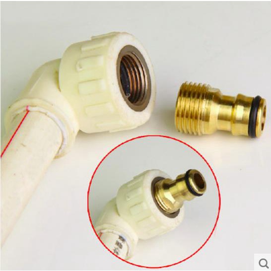 Nhanh chóng kết nối, Đầu nối ống nước, Đầu nối vòi nước đồng thau ren ngoài 21mm（1/2 Inch)