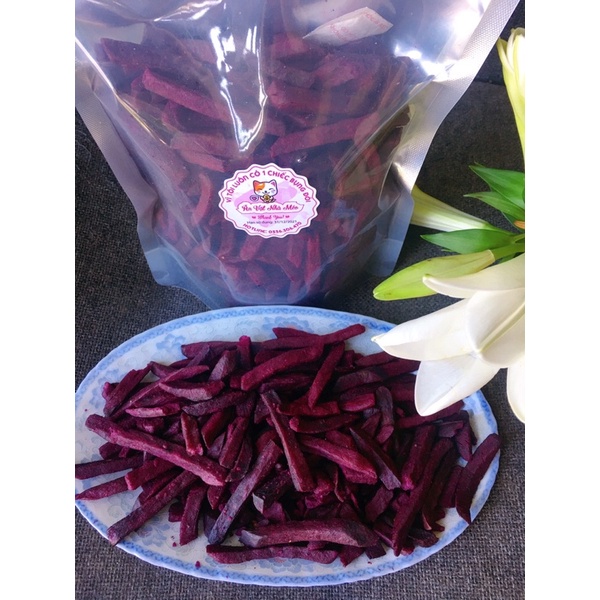 [FREESHIP] 500g Khoai lang tím sấy sợi HÀNG NGUYÊN ĐẶT SẢN ĐÀ LẠT thơm giòn, ngọt tự nhiên