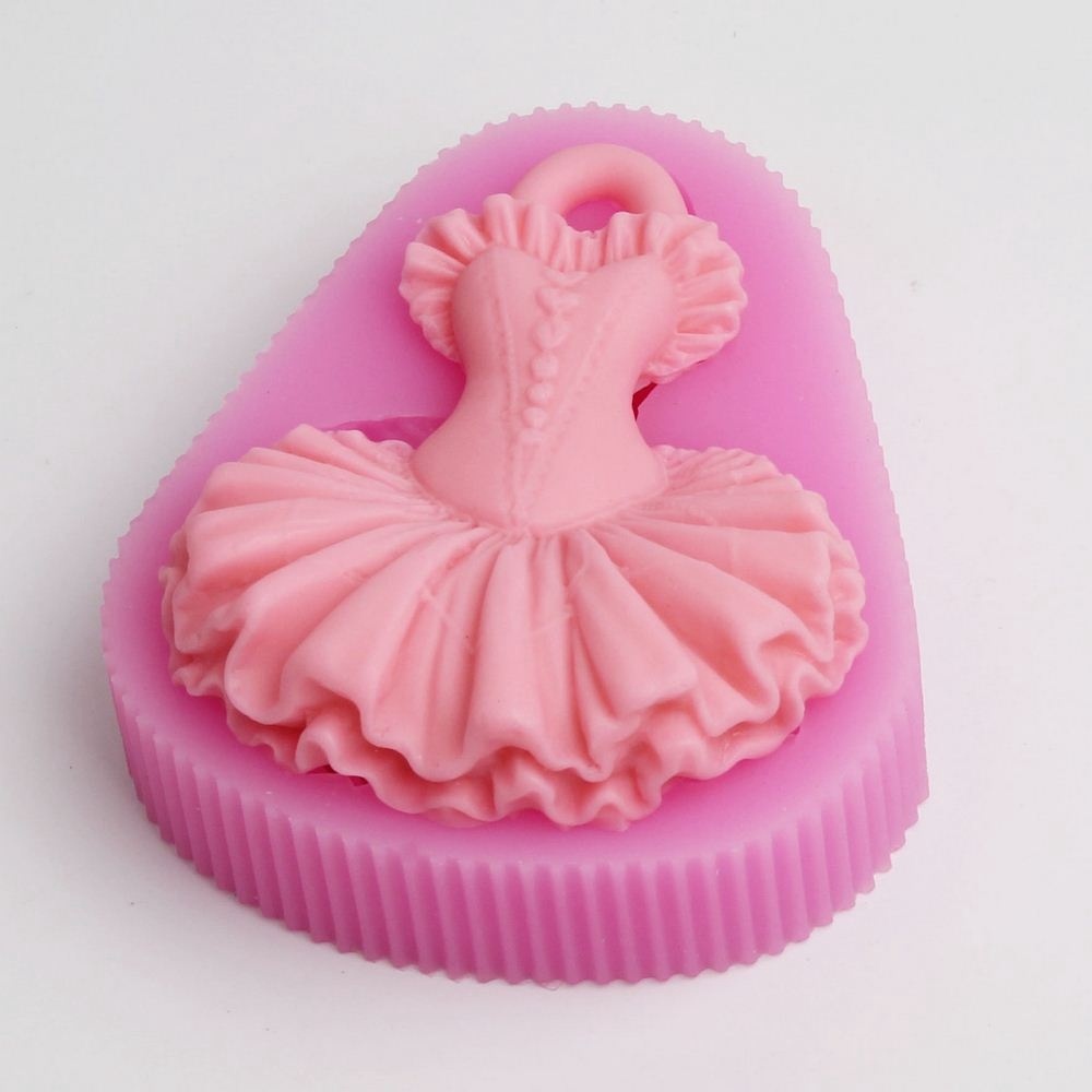 1 Khuôn Làm Bánh Quy, Sô Cô La Hình Váy Cưới 3D Bằng Silicone