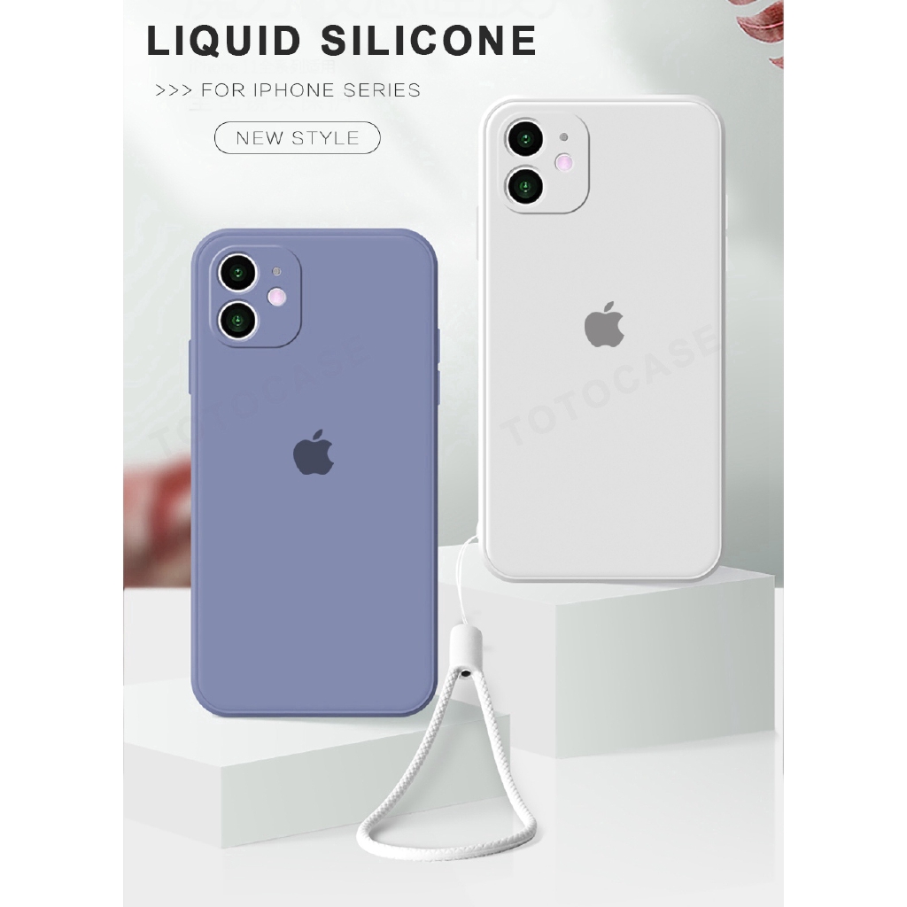 Ốp điện thoại silicon mềm nhám bảo vệ camera có dây đeo chống sốc cho iPhone 6 6S 7 8 Plus X XS MAX XR 11 Pro max SE