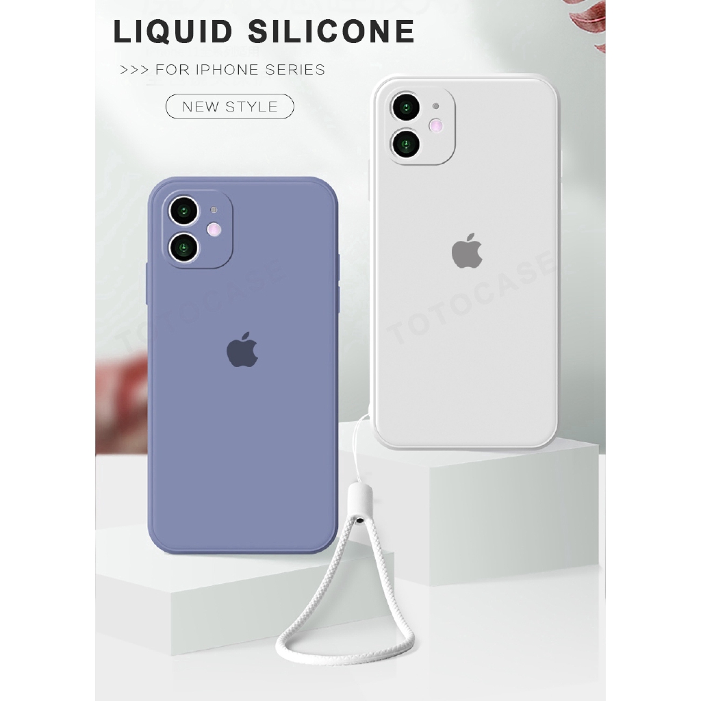 Ốp điện thoại màu trơn có dây đeo cho iPhone 6 6S 7 8 Plus X XS MAX XR 11 Pro max SE 2020