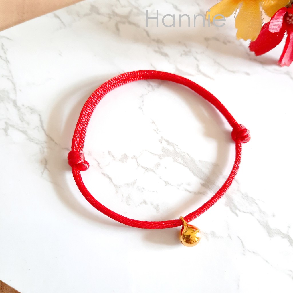 (Bạc/Đỏ/Xanh dương/Xanh lá/Hồng/Tím/Vàng) Vòng tay chỉ đỏ chuông freesize đeo tay nam nữ đơn giản handmade