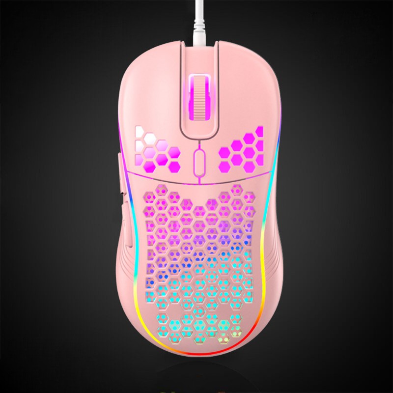 R* Wired Lightweight Gaming Mouse RGB Backlit Mice 6 Buttons Programmable Driver 7200DPI Ultralight Honeycomb Hollow Shell