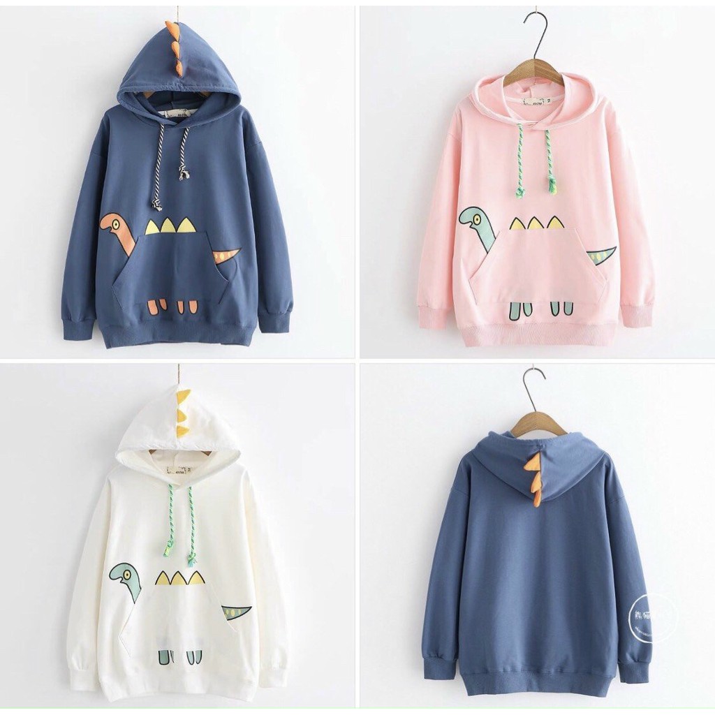 ÁO HOODIE NAM NỮ KHỦNG LONG CUTE Unisex hoodies AO HOODIE FREE SIZE DƯỚI 60KG