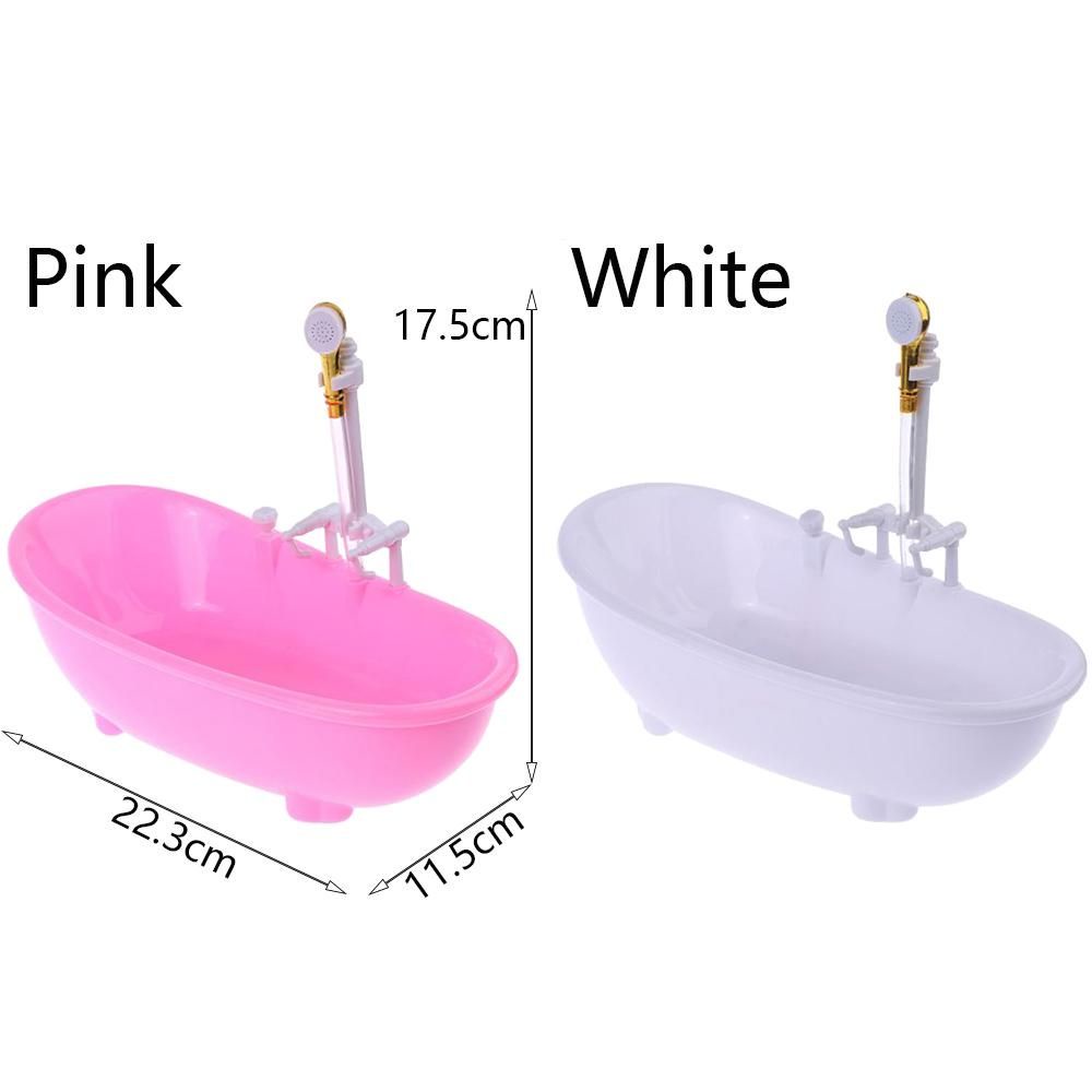 1: 6 Mini đồ chơi bồn tắm Điện nước phun Búp bê nhà phụ kiện Quà tặng cho trẻ em gái