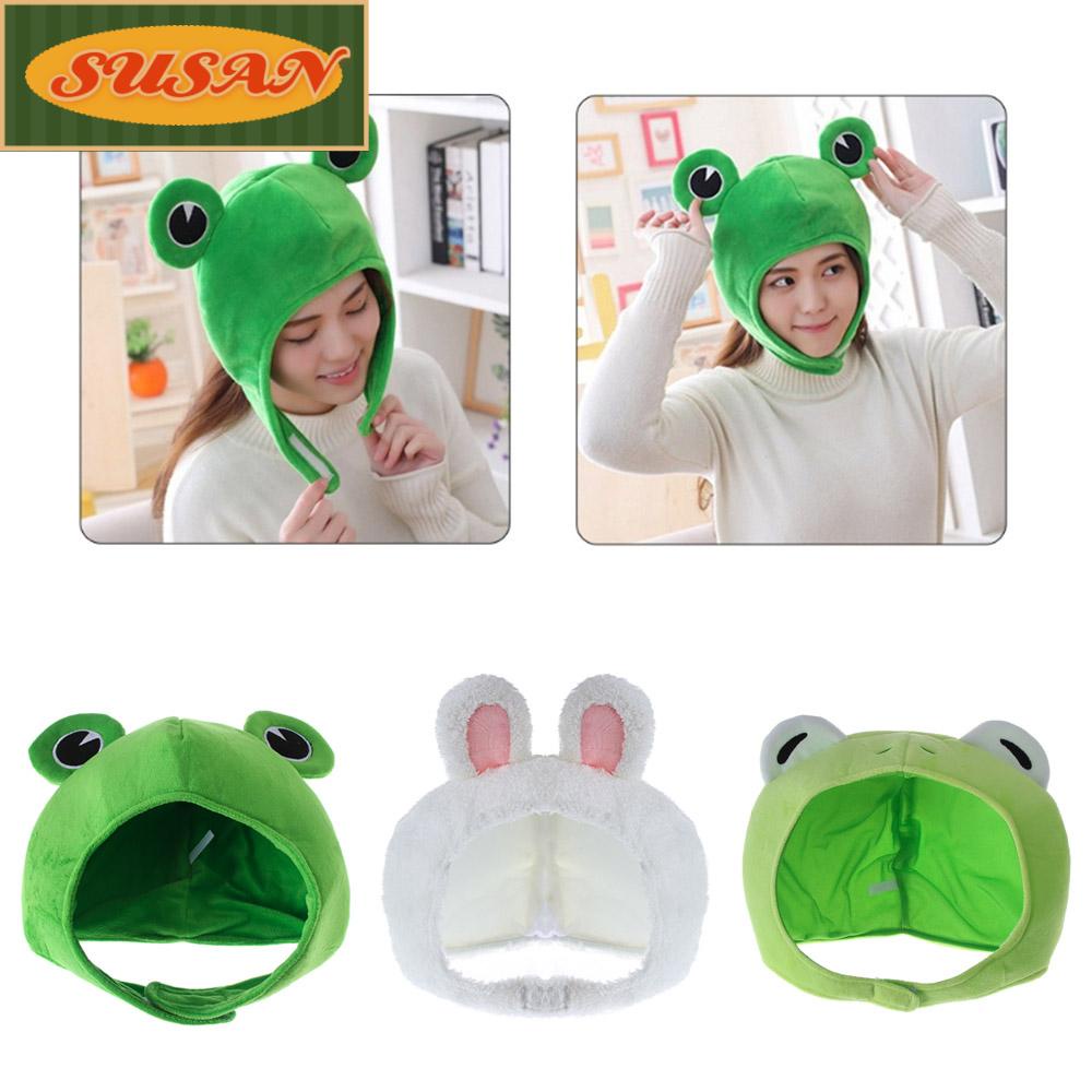 SUSANS Cute Big Frog Eyes Hat Bunny Ears Caps Plush Warmer Bonnet Cartoon Cosplay Woman/Men