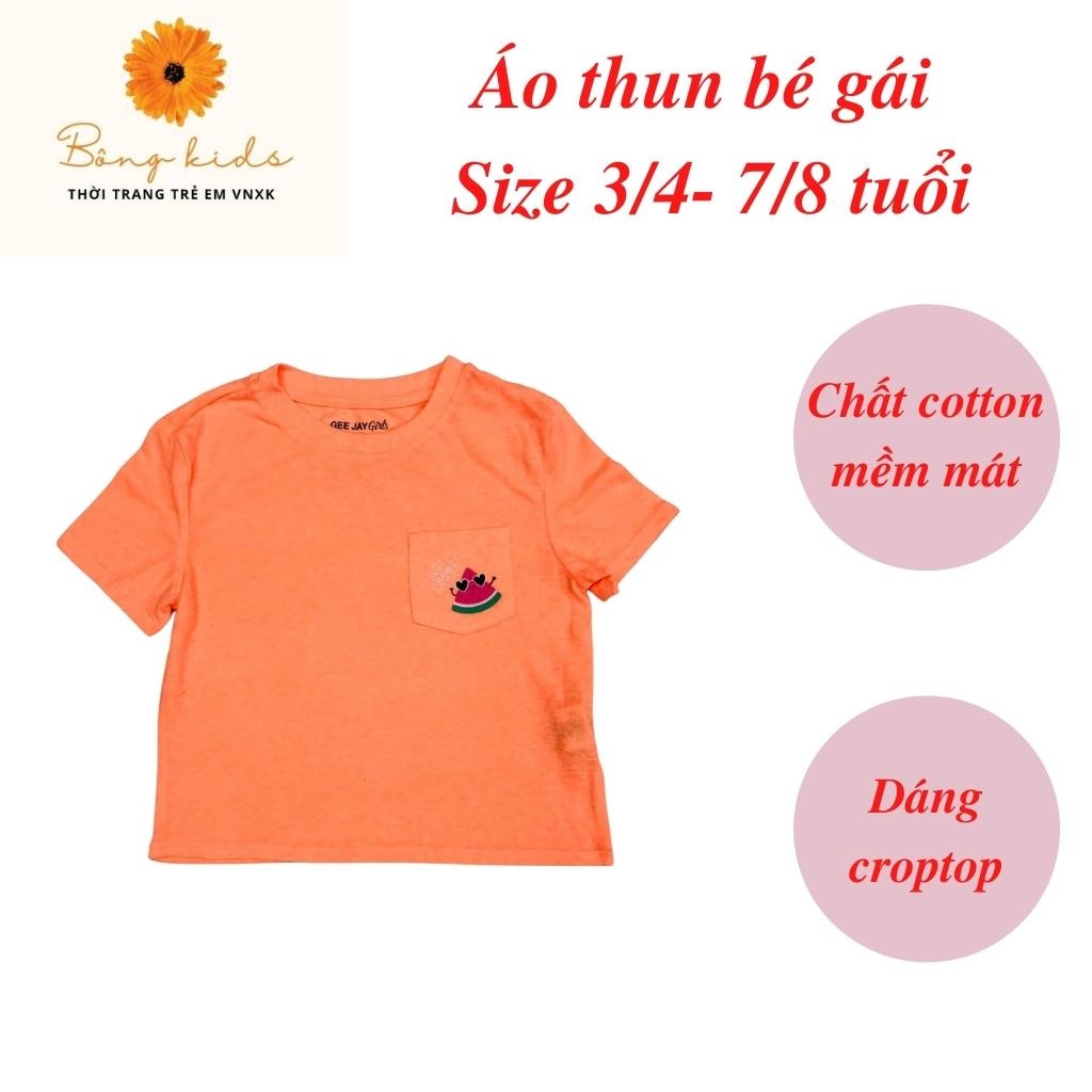 Áo thun cho bé gái, áo phông bé gái chất cotton mềm mát, size 3/4 - 7/8 tuổi - BONGKIDS