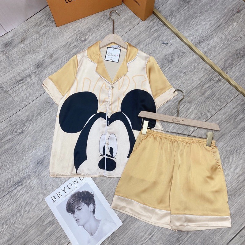 ] Bộ đồ Pijama lụaBộ lụa thiết kế Quần Sooc Họa tiết chất liệu mát lịm | BigBuy360 - bigbuy360.vn