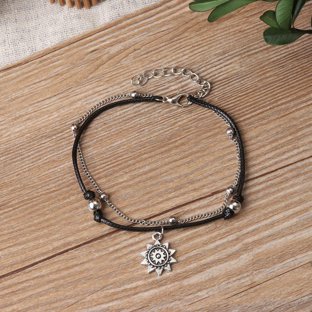 MAXG Lắc Chân Nhiều Lớp Đính Mặt Trời Phong Cách Bohemian