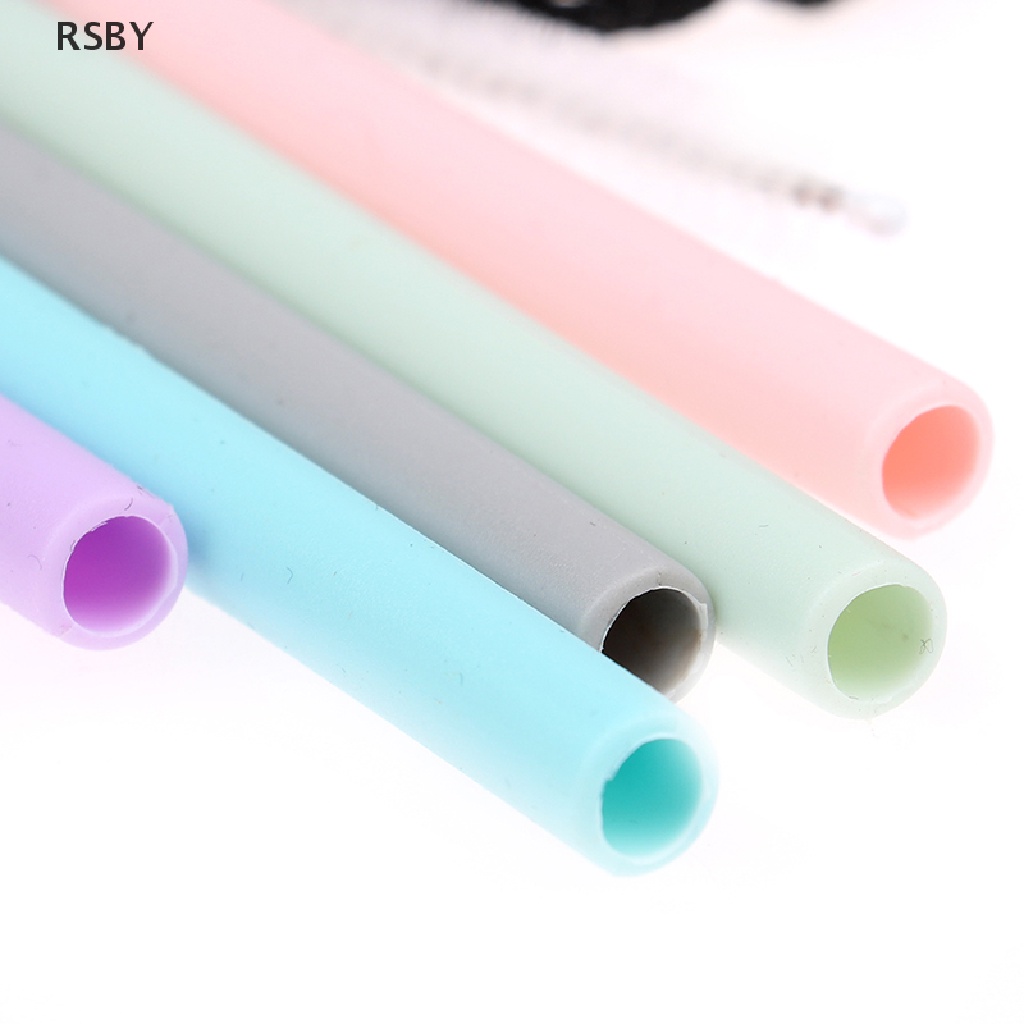 Bộ Ống Hút Silicone Linh Hoạt Tái Sử Dụng Được Kèm Cọ Vệ Sinh