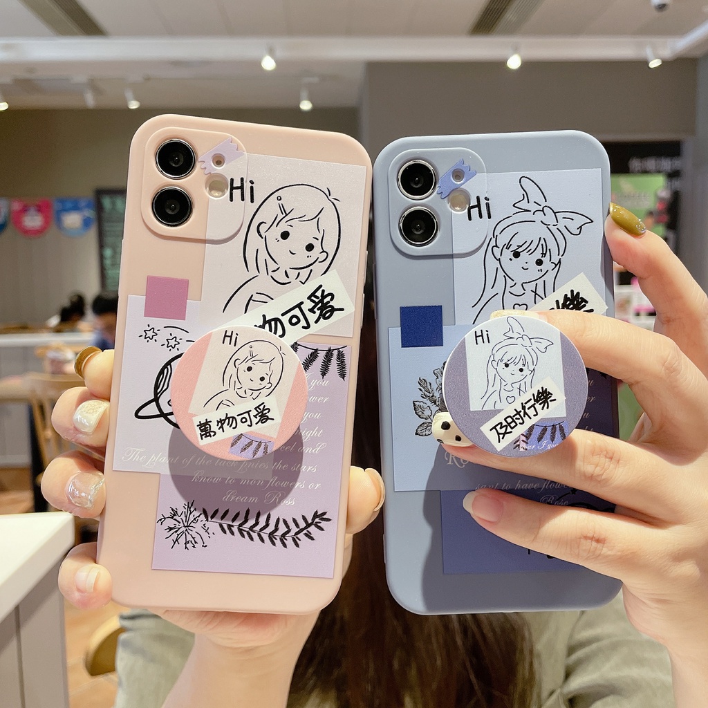 Ốp lưng VIVO Y21 Y20 Y11 Y15S Y12A Y12S Y33S Y91C Y50 Y30 V7 U10 S1 V9 V15 Y20i Y12 Y15 Y17 Y19 Y93 V11i case Bao da điện thoại thời trang hàn quốc có đế