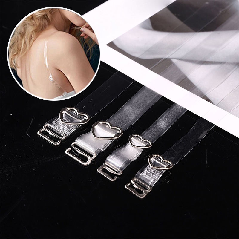 Dây Áo Ngực Trong Suốt Cài Nút Điều Chỉnh Được Khóa Thép Vô Hình Họa Tiết Trái Tim / Quả Đào