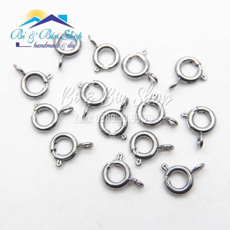 Khoá Lò Xo Tròn Bằng Inox Làm Dây Chuyền, Vòng Đeo Tay, Trang Sức Handmade