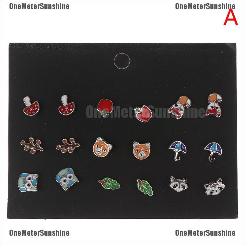 Set 9 Đôi Khuyên Tai Hình Động Vật Dễ Thương Cho Bé