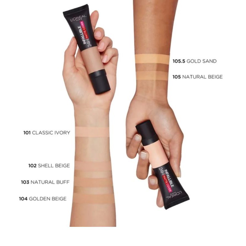 Kem Nền Kiềm Dầu, Lâu Trôi L'Oreal Infallible 24H Matte Cover Foundation SPF16 PA+++ 35ml | BigBuy360 - bigbuy360.vn