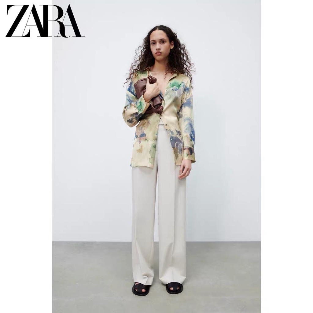 Zara Áo Sơ Mi Nhuộm Màu Thời Trang Mùa Xuân Cho Nữ
