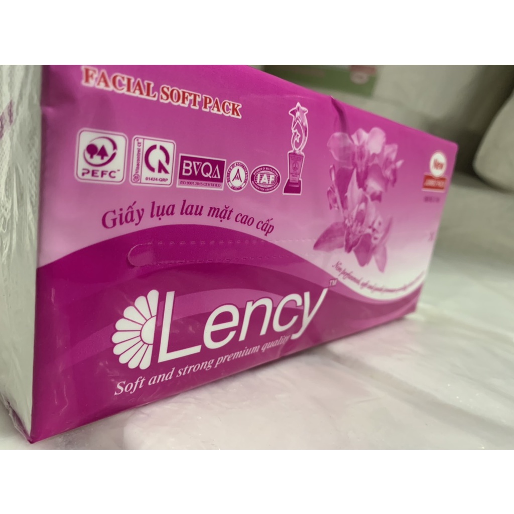 Giấy ăn rút lụa Lency 280 tờ 3 lớp