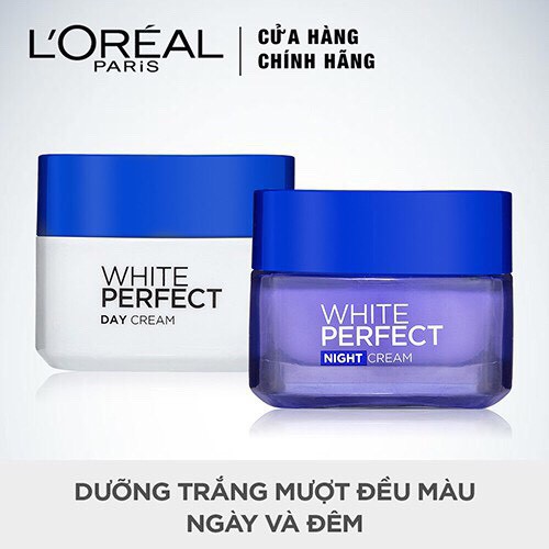 [Có bill] Kem dưỡng Trắng da ban đêm L'Oreal Paris White Perfect Night Cream 50ml (Loreal) - Trắng da, mờ thâm mụn, nám