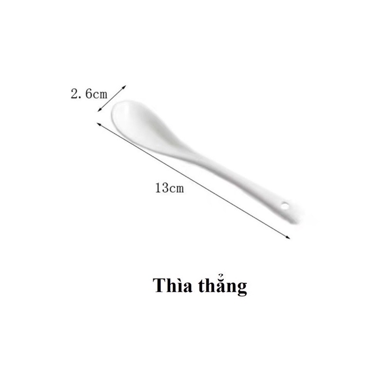Thìa Cafe Thìa Sứ Trắng Pha Trà Pha Cafe Gốm Sứ Bát Tràng Cao Cấp Dáng Thẳng