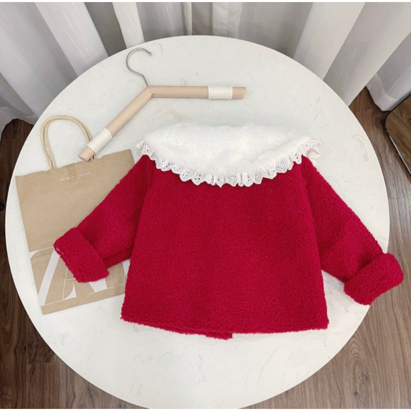 ÁO BÔNG ĐỎ CHO BÉ GÁI