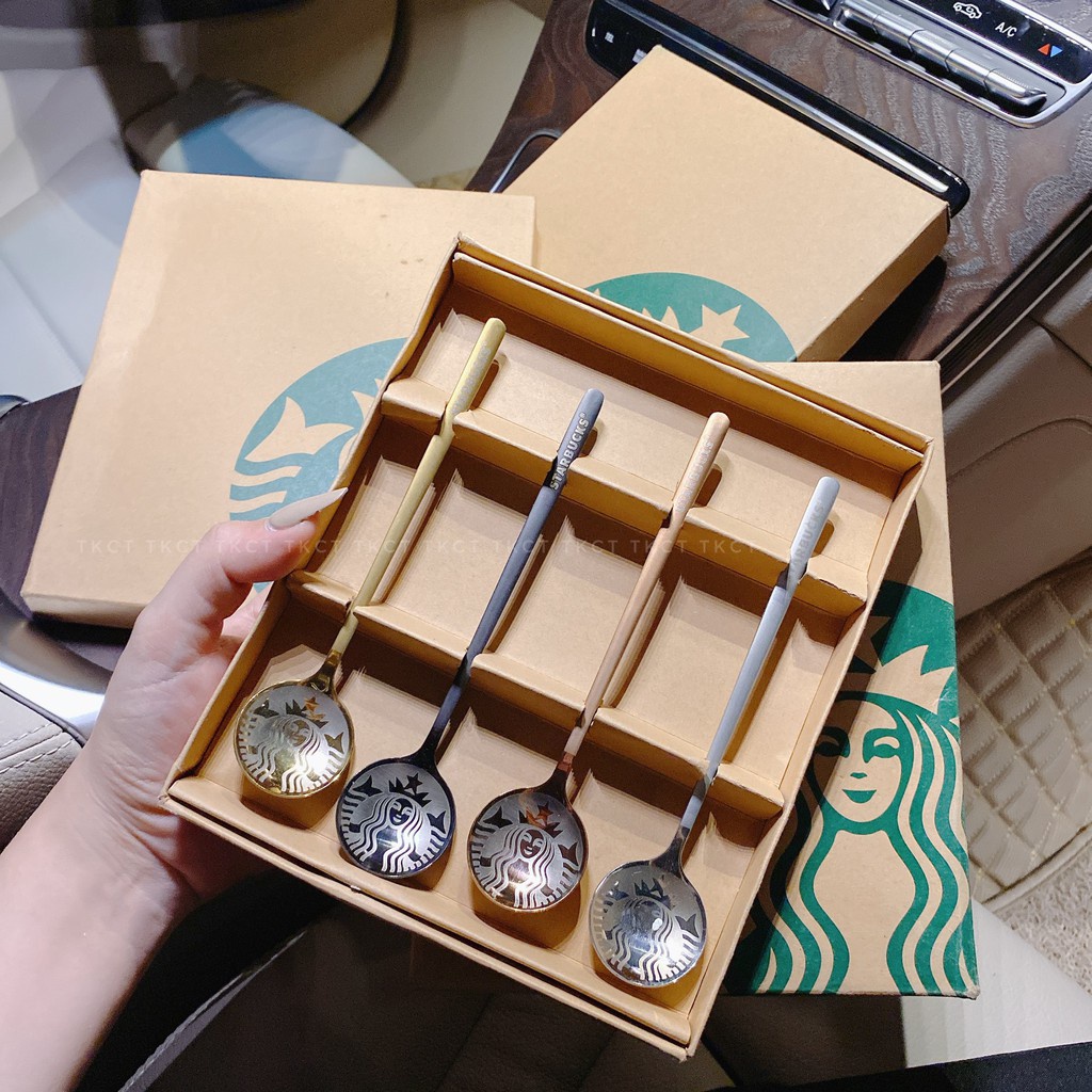 Bộ Thìa Starbuck 4 Cái Sang Trọng Cao Cấp BTS01