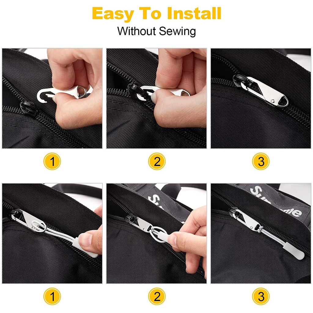 Set 5 Khóa Kéo Kim Loại Có Thể Tháo Rời Cho Quần Áo / Túi Xách / Áo Khoác / Giày