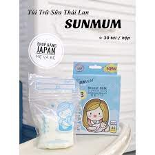 Túi trữ sữa SUNMUM 2 khoá zip hộp 30 túi 150ml made in Thailand