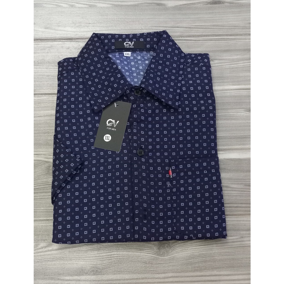 Áo sơ mi nam trung niên ngắn tay form rộng họa tiết chất cotton thoáng mát | BigBuy360 - bigbuy360.vn