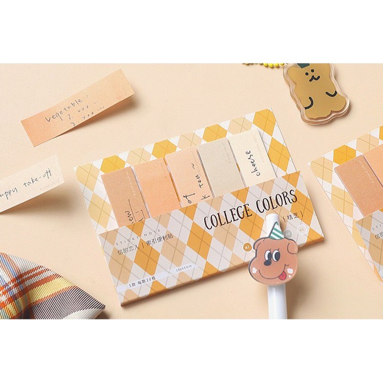 Giấy Note Đánh Dấu Trang 5 Màu- Sticky Note Pastel - Giấy Nhớ 100 tờ