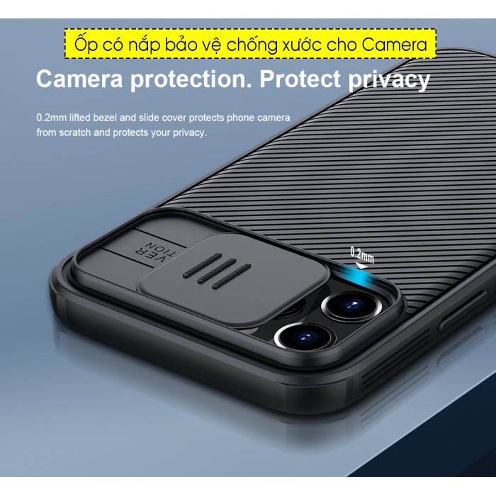 Ốp lưng IP 12 Pro Max / 12 / 12 Pro Nillkin Camshield bảo vệ Camera - Hàng Chính Hãng