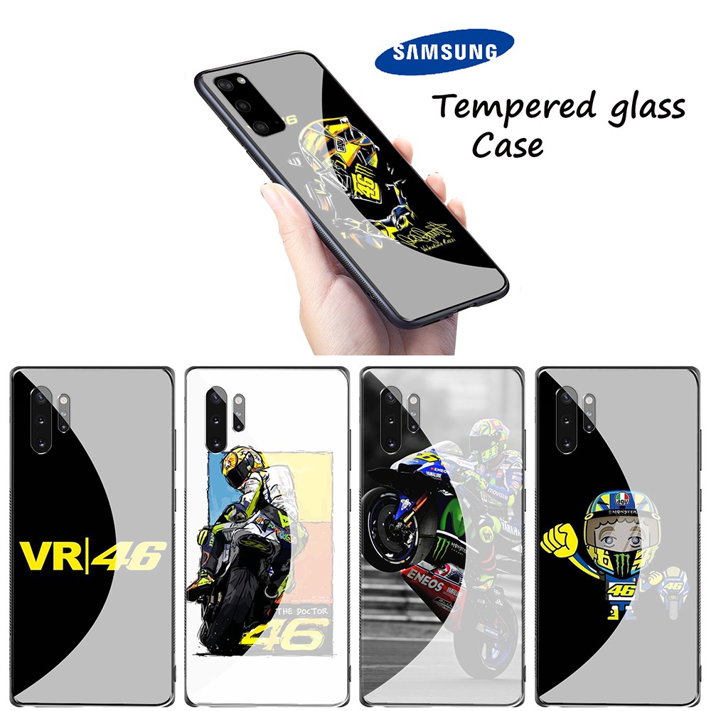 Ốp lưng kính cường lực họa tiết valentino rossi vr 46 cho Samsung Galaxy A70 A60 A50 A40 A30 A20 A10