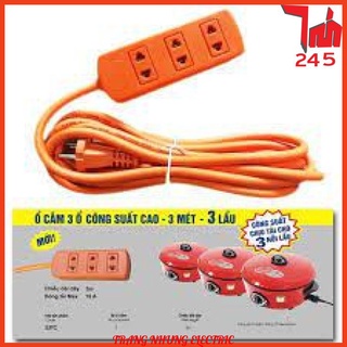 ⚡NOW SHIP⚡ Ổ cắm kéo dài công suất cao LiOA - 3000W 3 ổ cắm 3m dây 2 lõi - S3TC- Công suất cho 3 nồi Lẩu điện